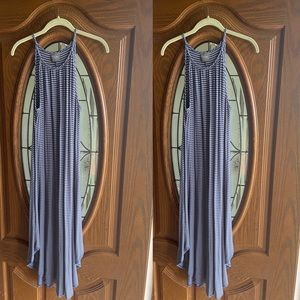 Blue striped maxi dress